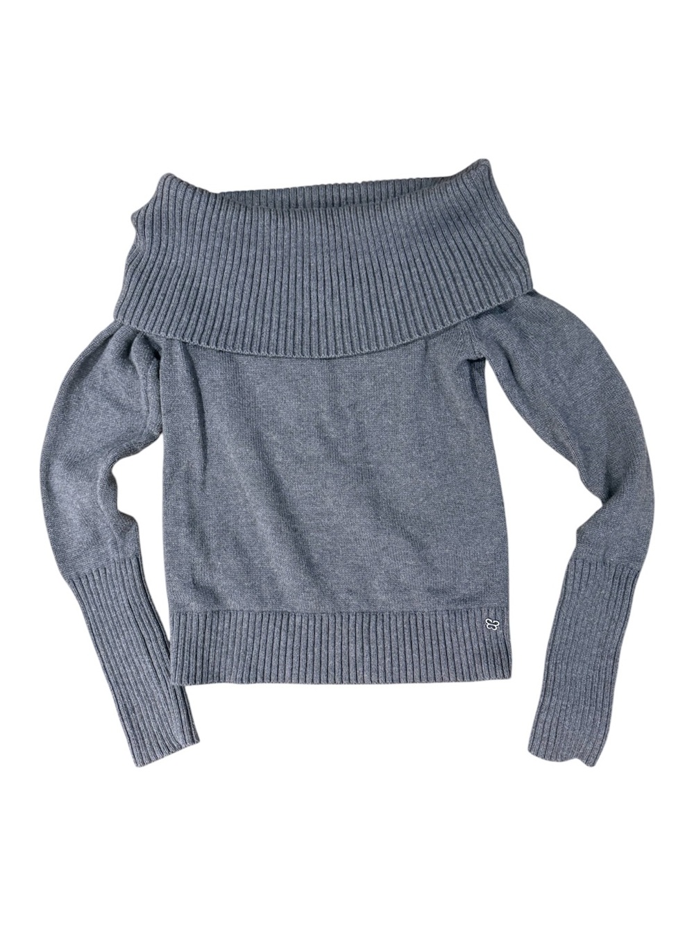 Sunday Best Foldover Neck Sweater in Grey